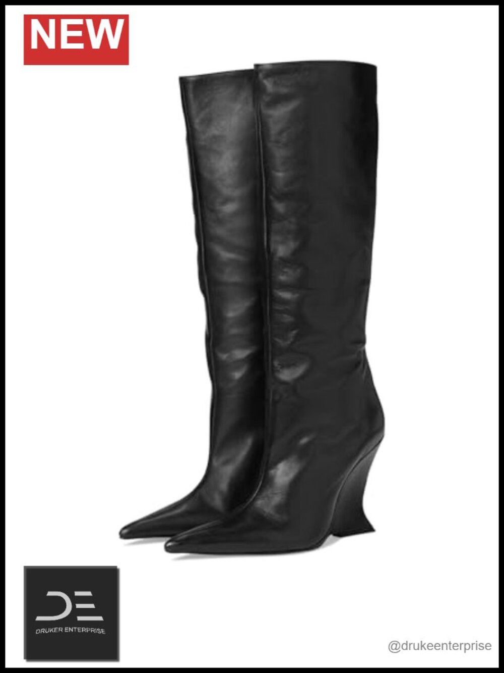 SCHUTZ Siena Over the Knee Boots Wedge Leather Pull-On